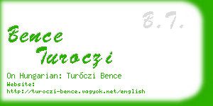 bence turoczi business card